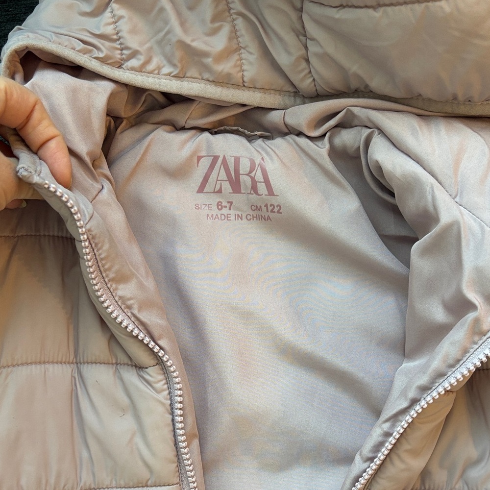 Zara girls Light Gray Puffer Coat